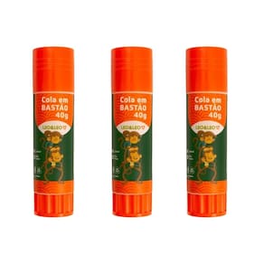 kit 03 Colas Bastão Branca Escolar Multiuso 40g - Leo & Leo