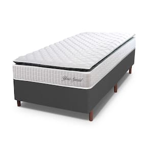 Cama Box Solteiro Hellen Colchão Com Molas Ensacadas Yaris Branco