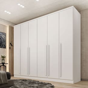 Guarda-Roupa Casal Sevila 6 Portas 8 Gavetas Neve - Tcil Móveis