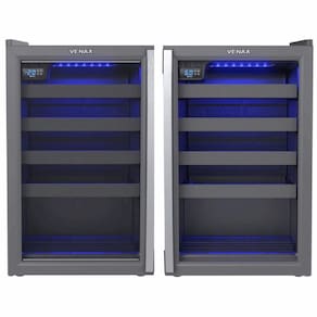 Conjunto Venax Expositora Champanheira Porta Invertida e Adega Piubella 100 Litros Grafite 127V