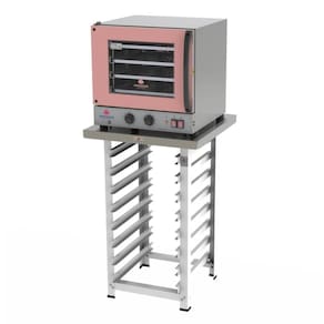 Kit Forno Elétrico Progás Turbo Fast Oven Rosa 4 Esteiras PRP-004 G2 127V e Mesa Suporte Para Forno