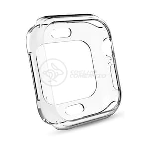 Capa Case Proteção 360 Borda Silicone 42mm 44mm TPU Flexível Transparente Para Smartwatch, IWO, W34s