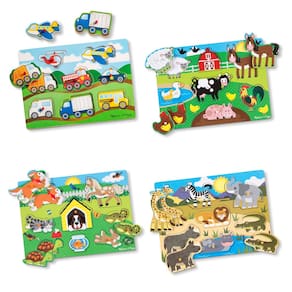 Conjunto de quebra-cabeças Melissa & Doug Wooden Peg, pacote com 4 crianças de 2 anos ou mais