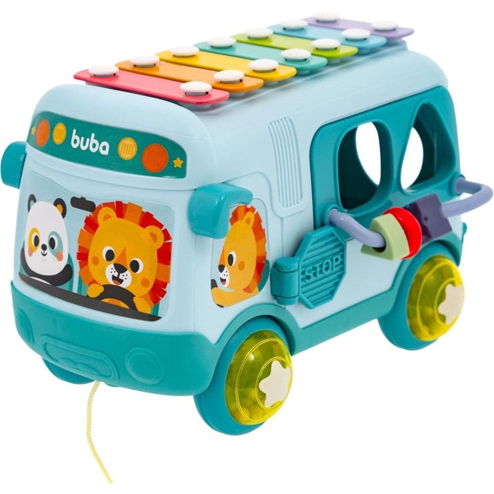 Brinquedo Ônibus de Atividades Buba Bebê Encaixe Chocalho Xilofone