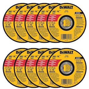 Roda de corte DEWALT DW8062 para rebarbadora de metal 4,5 polegadas e 10 unidades