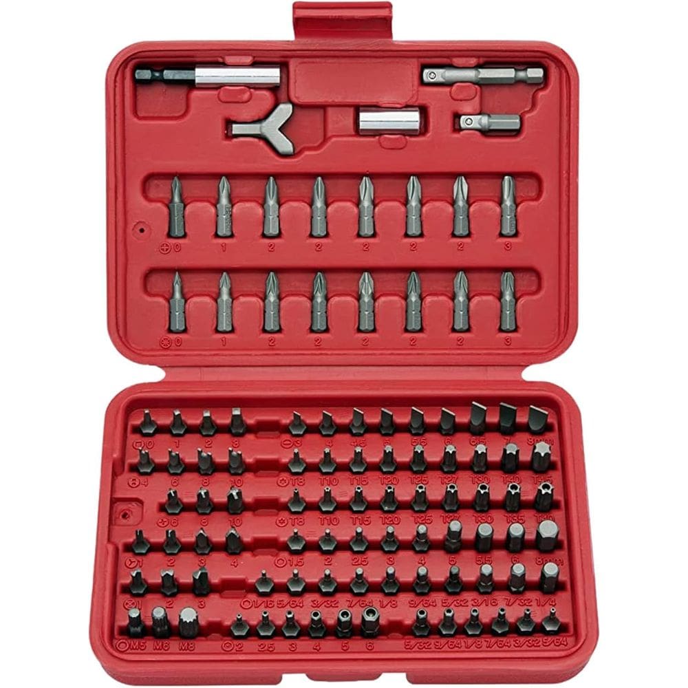 Conjunto de brocas de segurança NEIKO 10048A 100 peças em aço Cr-V de 1/4 de polegada