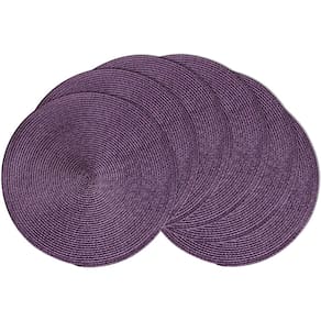 Tapetes americanos AHHFSMEI, redondos, trançados, 38 cm de diâmetro, conjunto de 6 roxos