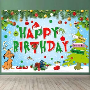 Pano de fundo DIZHI Happy Birthday Party Green, fotografia de 7 x 5 pés