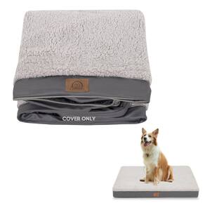 Capa de cama para cães Sunheir lavável, macia e macia, impermeável, cinza