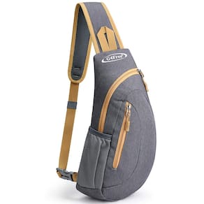 Mochila de ombro Sling Bag G4Free, peito transversal, cinza/amarela