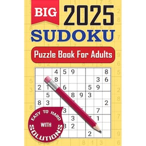 Livro de Sudoku publicado de forma independente em letras grandes para adultos