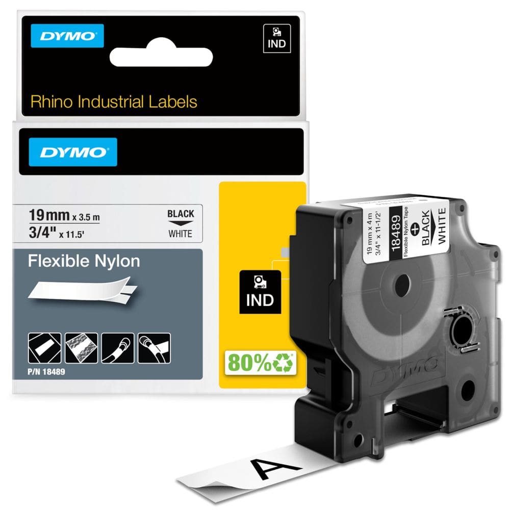Etiqueta de nylon flexível industrial DYMO Rhino 3/4 x 3,5 m