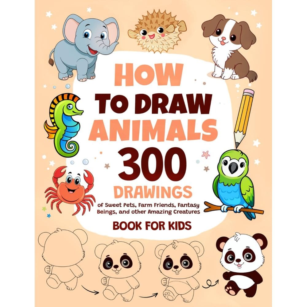 Livro Como desenhar animais 300 desenhos para crianças