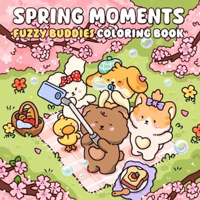 Livro de colorir Spring Moments Fuzzy Animal Friends Relaxation