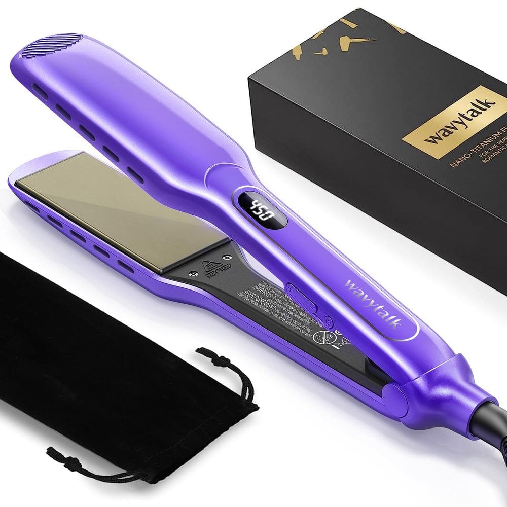 Alisador de cabelo Wavytalk Titanium, chapinha de 1,7 polegadas de largura