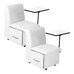 Kit Com 2 Cadeiras Para Manicure Cirandinha Branca Factor