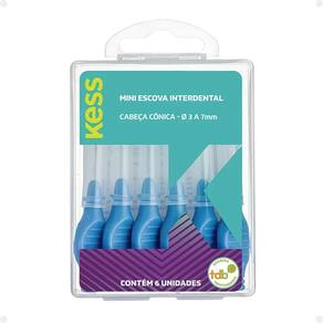 Mini Escova Interdental Kess Cabeça Cônica - Ø 3 a 7mm Com 6un Cód. 2004
