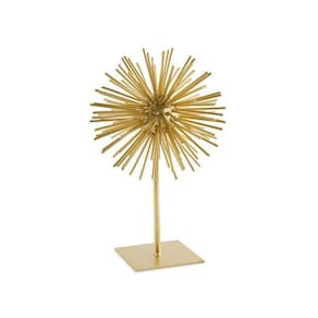 Escultura Decorativa Ouriço Dourado em Metal 31,5x20cm Mart