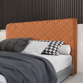 Cabeceira Cama Box Queen 1,60m Estofada Capri Veludo Terracota