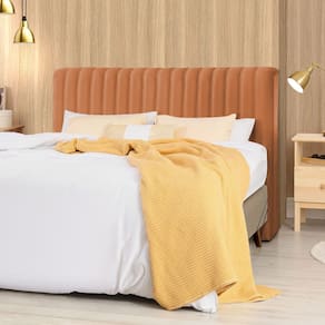 Cabeceira Cama Box King 1,93m Estofada Havai Veludo Terracota