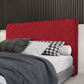 Cabeceira Cama Box Queen 1,60m Estofada Capri Veludo Vermelho