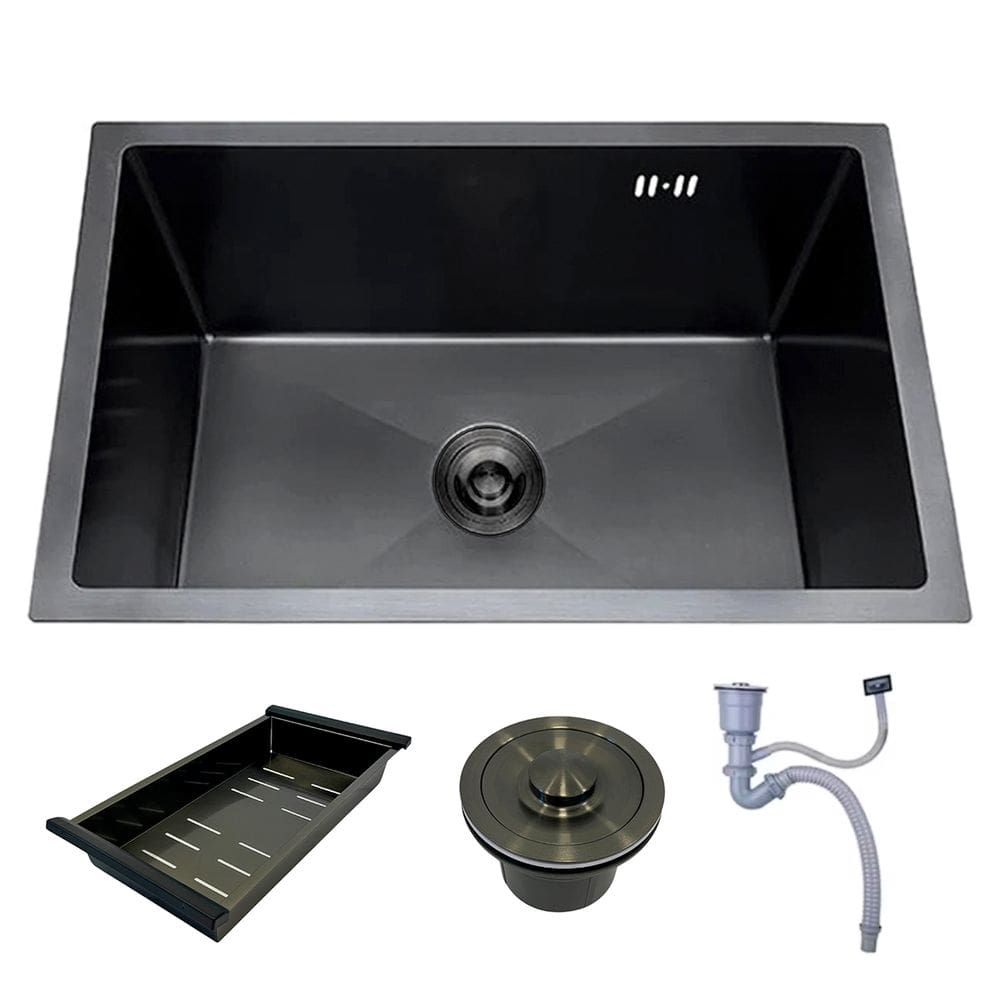 Cuba Cozinha Gourmet 50x40 Aço Inox 304 Nano Escovado Preta Brinovar