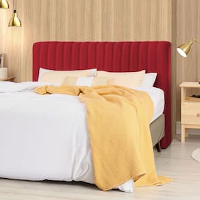 Cabeceira Cama Box Queen 1,60m Estofada Havai Veludo Vermelho