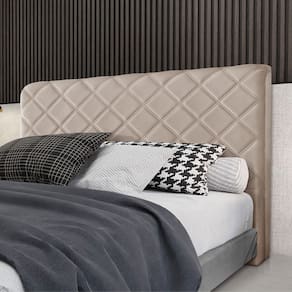 Cabeceira Cama Box Casal 1,40m Estofada Capri Veludo Bege