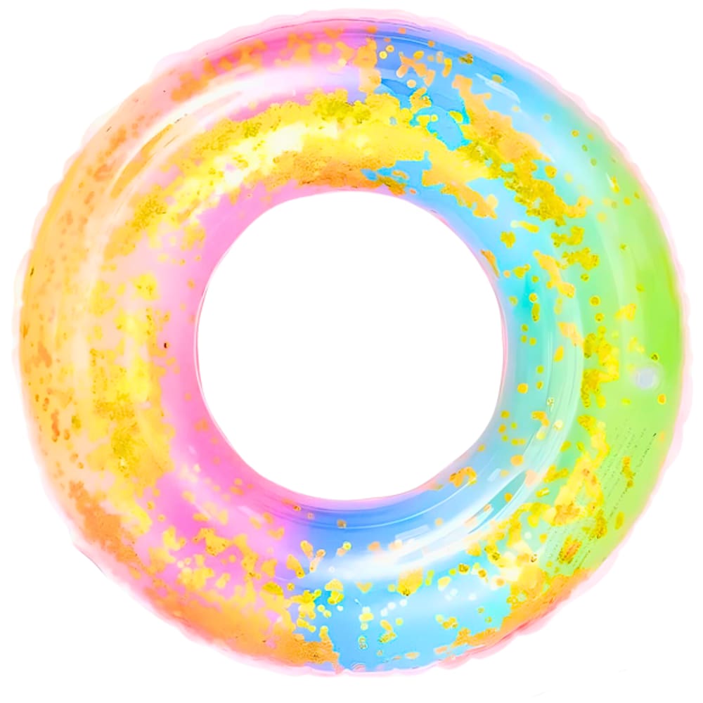 Boia De Cintura Inflável Arco-Iris Glitter 60cm Giftutil