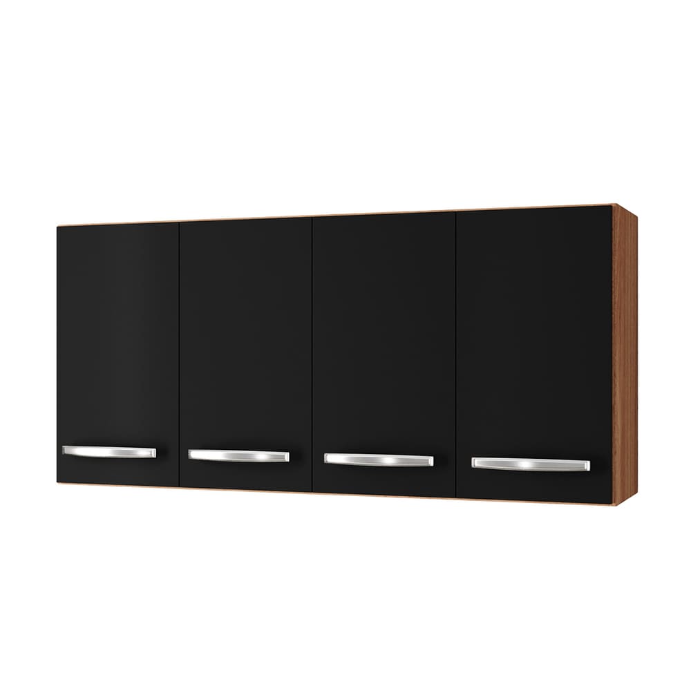 Armário G1 Aéreo Mara 1.20 4 Portas na Cor Savana/preto - Móblis