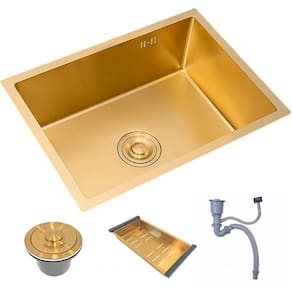 Cuba Cozinha Gourmet 50x40 Nano Aço Inox 304 Escovado Dourada Brinovar