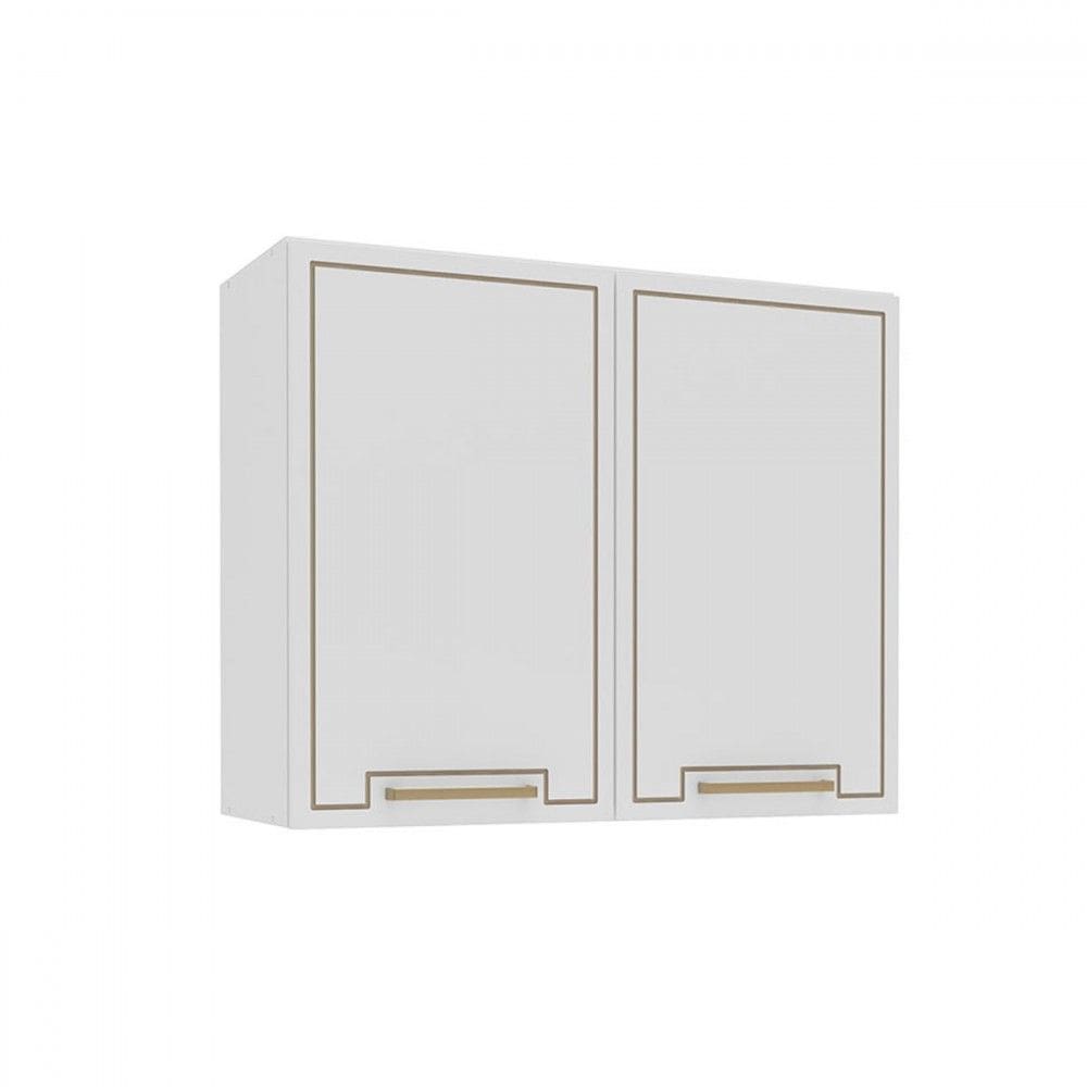 Armário Aéreo Cozinha 80 Cm Amara 2 Portas Branco - Politorno