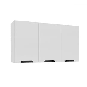 Armário Aéreo Cozinha 120 Cm Meena 3 Portas Branco- Politorno