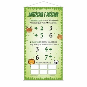 Banner Sucessor Antecessor Números Escolar Pedagógico 80X50