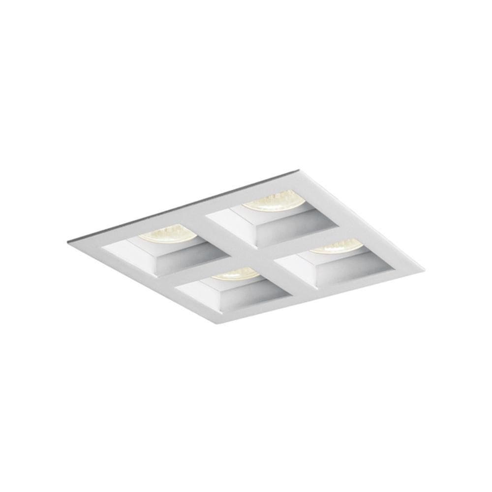 Spot De Embutir Newline Flat Para 4 Lâmpadas Par 20 E27 Bivolt Preto