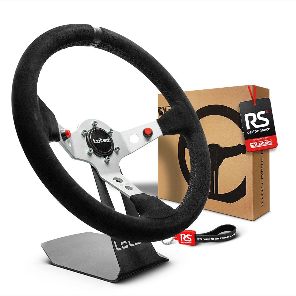 Volante Esportivo Lotse Dakar S Prata Em Camurca Preto
