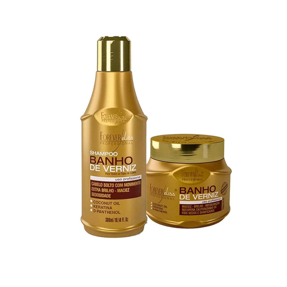 Kit Banho de Verniz Shampoo 300ml e Máscara 250g