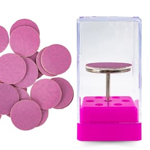 Kit Broca Disco + Suporte + 10 Lixa Refil 120 Manicure Nail