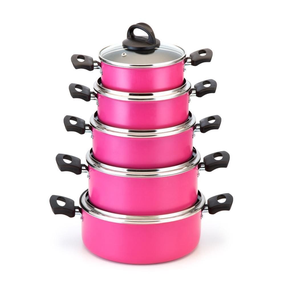 Conjunto Caçarolas Antiaderente 5 Peças 16 A 24 Tampa Vidro