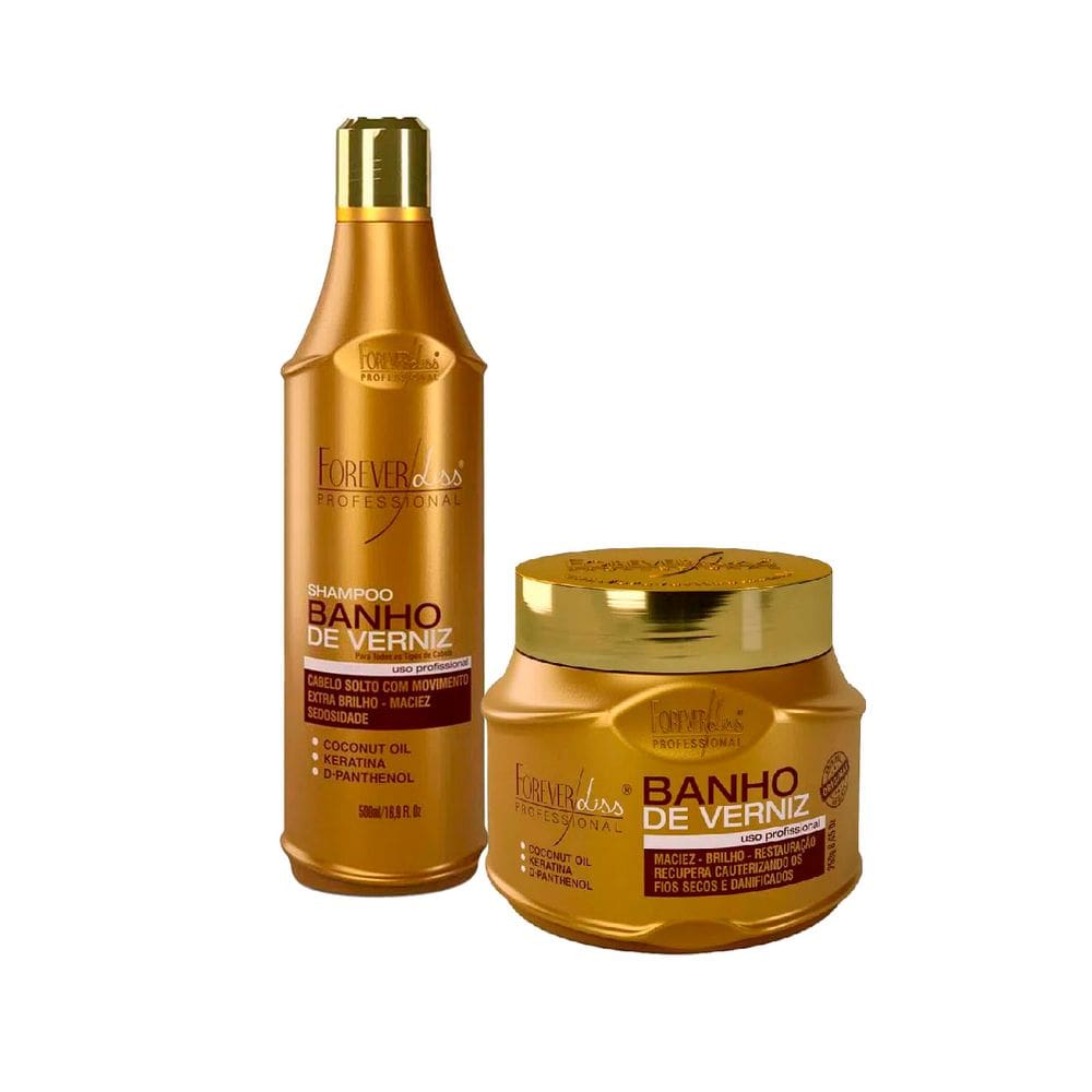 Kit Banho de Verniz Shampoo 500ml e Máscara 250g