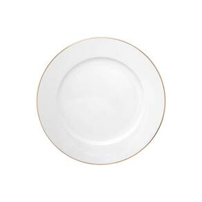 Prato de Sobremesa de Porcelana Branco Fio de Ouro Royal 20cm - Hauskraft