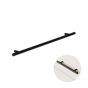 Puxador Dísia 256 Mm Haste Redondo Inox Preto