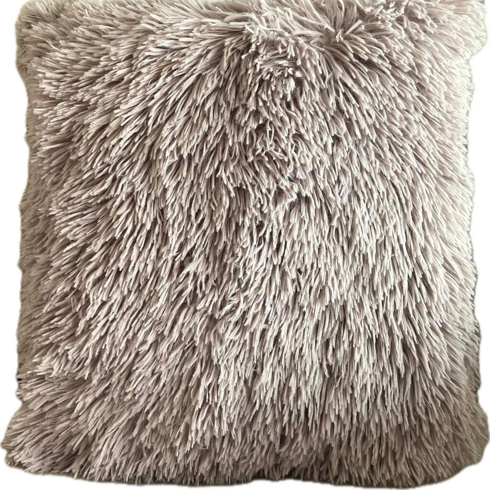 Capa de Almofada Peluda Bela Jolitex Bege