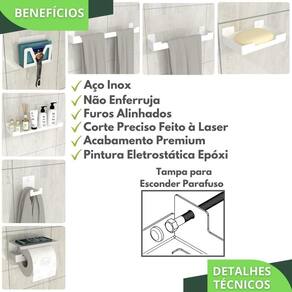 Kit Acessórios Para Banheiro 7 Peças Branco Elg
