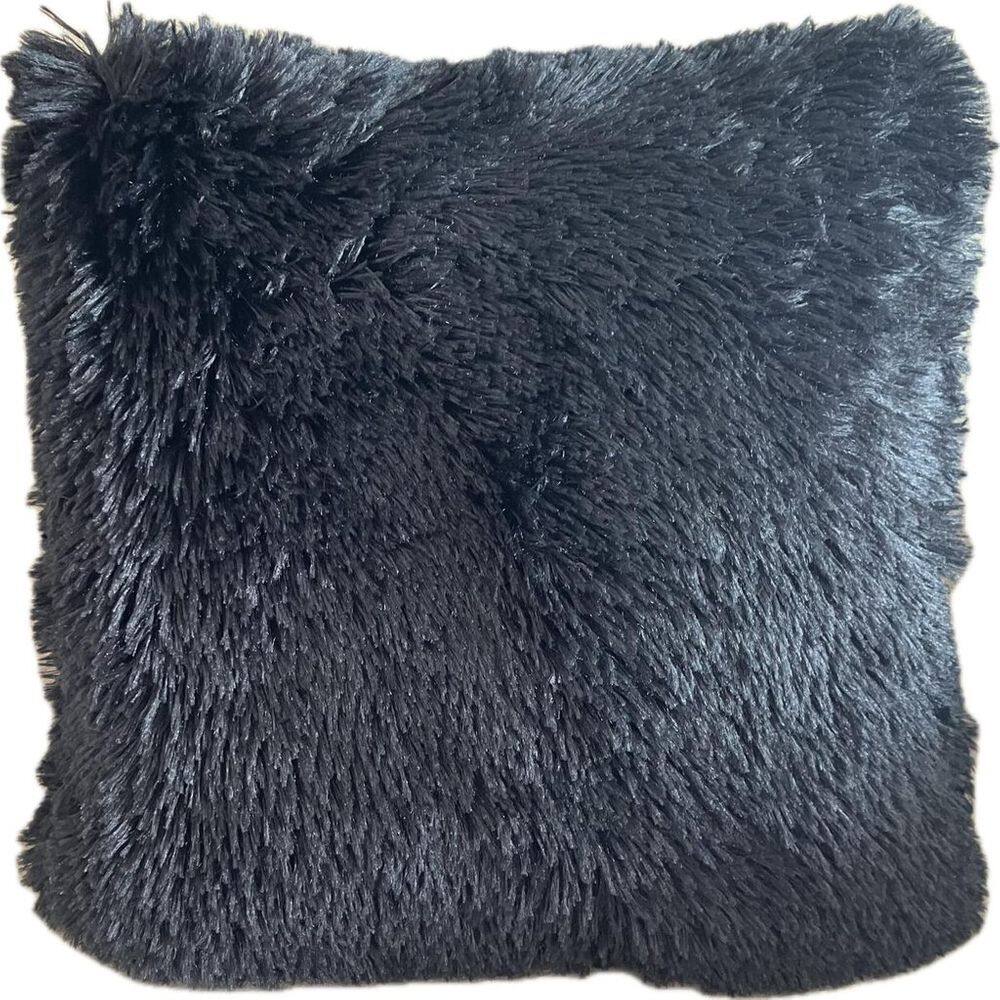 Capa de Almofada Peluda Bela Jolitex Preta