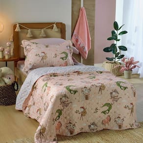 Kit Cobre Leito Casal Infantil Kids Com Porta Travesseiro 3 Peças 210x230cm Appel