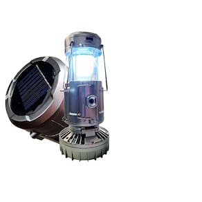 Lanterna Lampião Placa Solar Recarregável 3 x 1 Ventilador