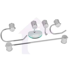 Kit Acessórios Para Banheiro 5 Peças Aço Inox Luxo Cod-01