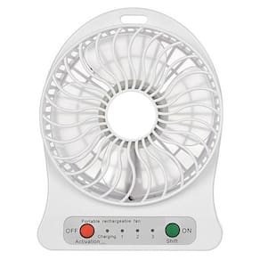 Mini Ventilador Portátil Mesa Usb Com 3 Velocidades Potente Branco