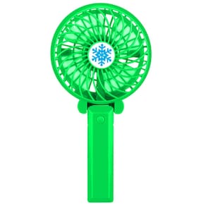 Mini Ventilador de Mesa e Mão Portátil Com Suporte USB e Bateria Recarregável - Verde